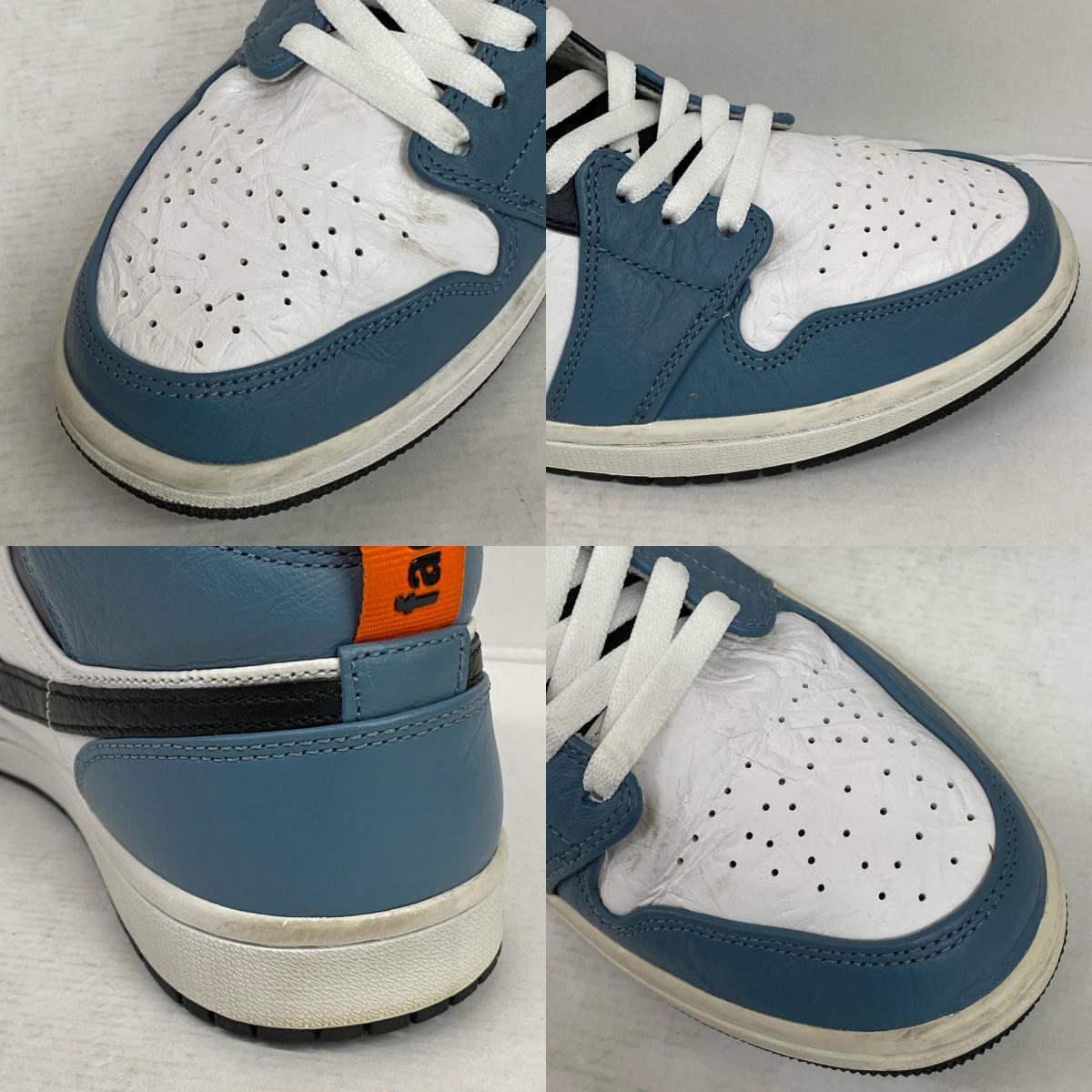 【中古】NIKE | ナイキ FACETASM × Nike Air Jordan 1 Mid 'White/Navy' スニーカー CU2802-100 ライトブルー 28.5cm【加古川店】