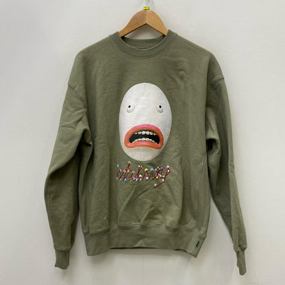 【中古】WHIMSY | ウィムジー SHY INTERNET USER CREWNECK スウェット wms-23aw2-028 カーキグリーン サイズ：L【加古川店】