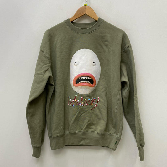 【中古】WHIMSY | ウィムジー SHY INTERNET USER CREWNECK スウェット wms-23aw2-028 カーキグリーン サイズ：L【加古川店】