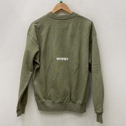 【中古】WHIMSY | ウィムジー SHY INTERNET USER CREWNECK スウェット wms-23aw2-028 カーキグリーン サイズ：L【加古川店】