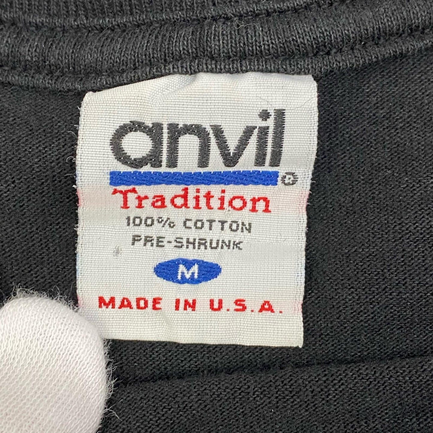 【中古】VINTAGE衣料 | ヴィンテージイリョウ flont logo:anvil 半袖Ｔシャツ ブラック サイズ：M【加古川店】