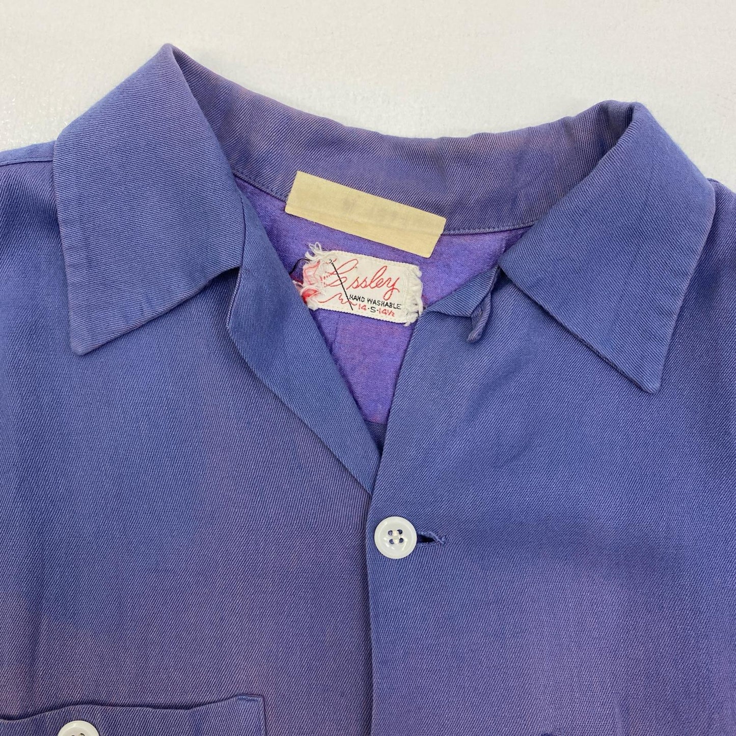 【中古】VINTAGE衣料 | ヴィンテージイリョウ rayon shirt 長袖シャツ ネイビー サイズ：S【加古川店】