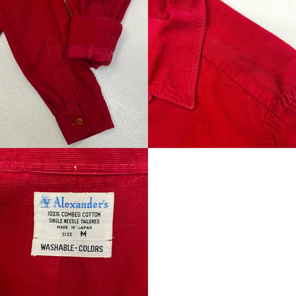 【中古】VINTAGE衣料 | ヴィンテージイリョウ alexander's:corduroy cotton shirt 長袖シャツ レッド サイズ：M【加古川店】