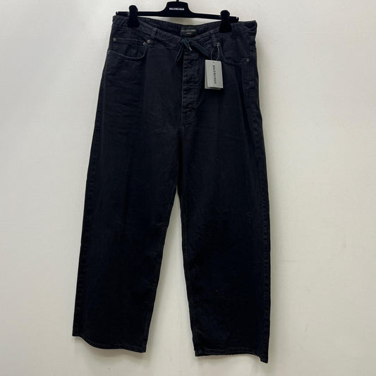【中古】BALENCIAGA | バレンシアガ Drawstring Baggy Jeans デニムパンツ 786643 ブラック サイズ：M【加古川店】