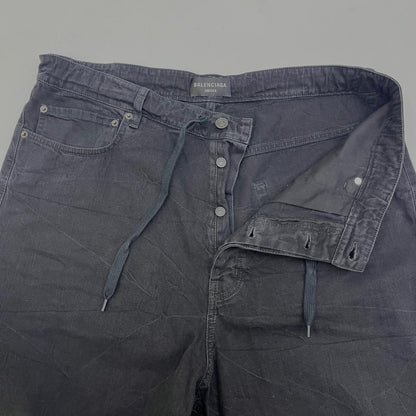 【中古】BALENCIAGA | バレンシアガ Drawstring Baggy Jeans デニムパンツ 786643 ブラック サイズ：M【加古川店】