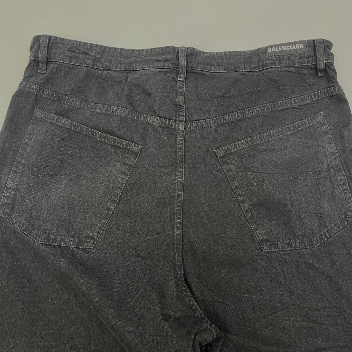 【中古】BALENCIAGA | バレンシアガ Drawstring Baggy Jeans デニムパンツ 786643 ブラック サイズ：M【加古川店】