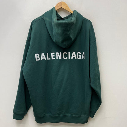 【中古】BALENCIAGA | バレンシアガ 背面ロゴプリント パーカー 570811 グリーン サイズ：XL【加古川店】