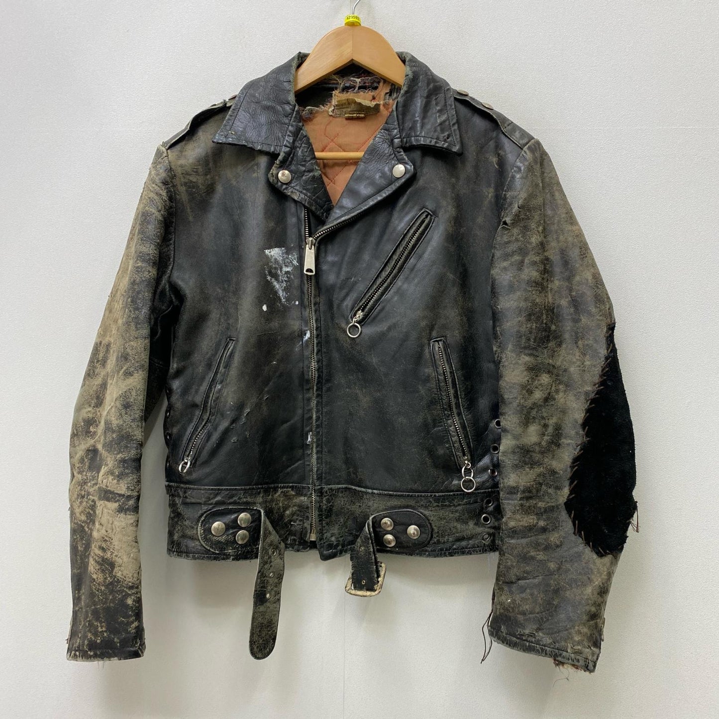 【中古】VINTAGE衣料 | ヴィンテージイリョウ double riders jacket steerhide デカtalon レザー ブラック【加古川店】