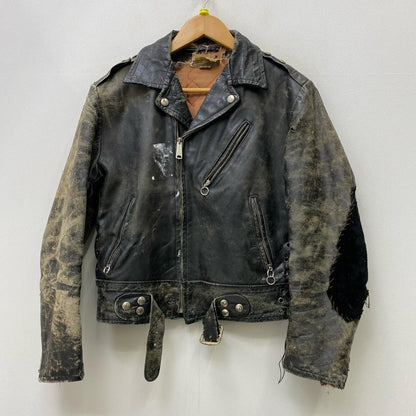 【中古】VINTAGE衣料 | ヴィンテージイリョウ double riders jacket steerhide デカtalon レザー ブラック【加古川店】