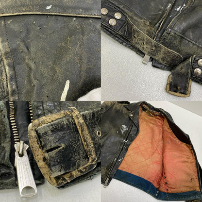 【中古】VINTAGE衣料 | ヴィンテージイリョウ double riders jacket steerhide デカtalon レザー ブラック【加古川店】