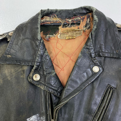 【中古】VINTAGE衣料 | ヴィンテージイリョウ double riders jacket steerhide デカtalon レザー ブラック【加古川店】