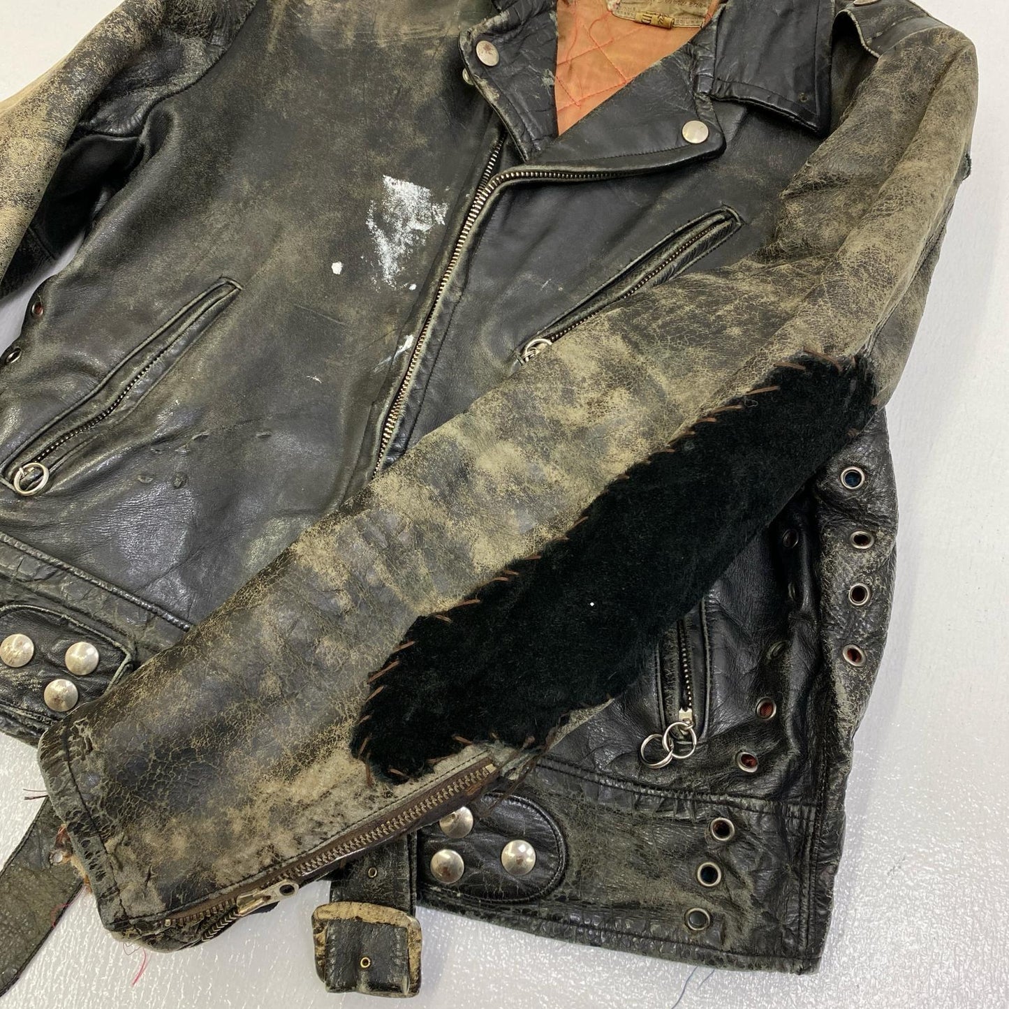 【中古】VINTAGE衣料 | ヴィンテージイリョウ double riders jacket steerhide デカtalon レザー ブラック【加古川店】