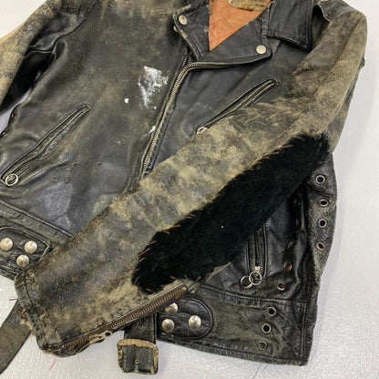 【中古】VINTAGE衣料 | ヴィンテージイリョウ double riders jacket steerhide デカtalon レザー ブラック【加古川店】