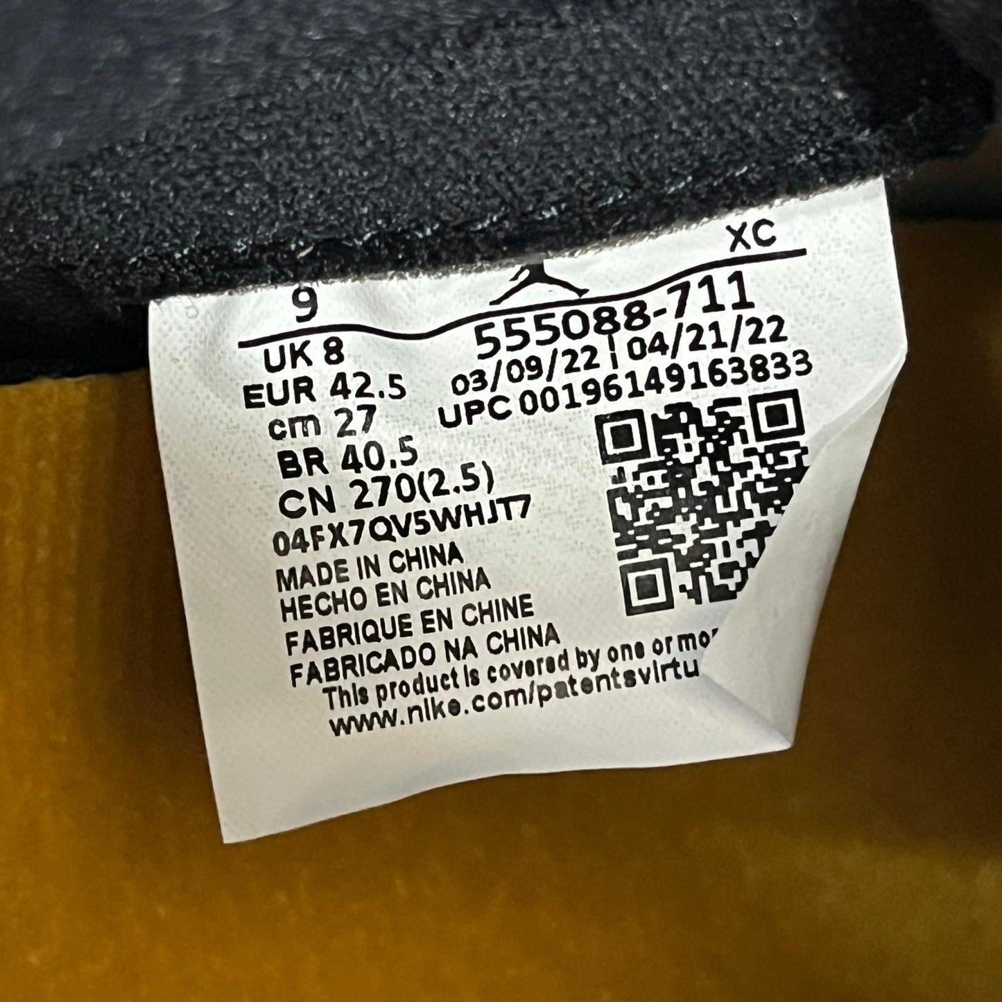 【中古】NIKE | ナイキ Air Jordan 1 Retro High OG スニーカー 555088-711 イエロー 27cm【加古川店】