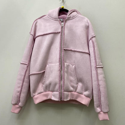 【中古】PALACE SKATEBOARDS | パレススケートボード Patch Me Up Shearling Jacket その他アウター ピンク サイズ：M【加古川店】