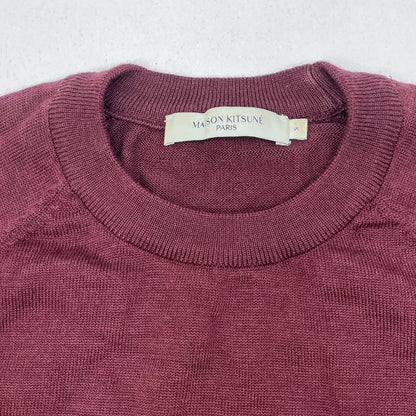 【中古】MAISON KITSUNE | メゾンキツネ FOX HEAD PATCH JUMPER DRESS ワンピース JW01625KT036 ボルドー/バーガンディー サイズ：S【加古川店】