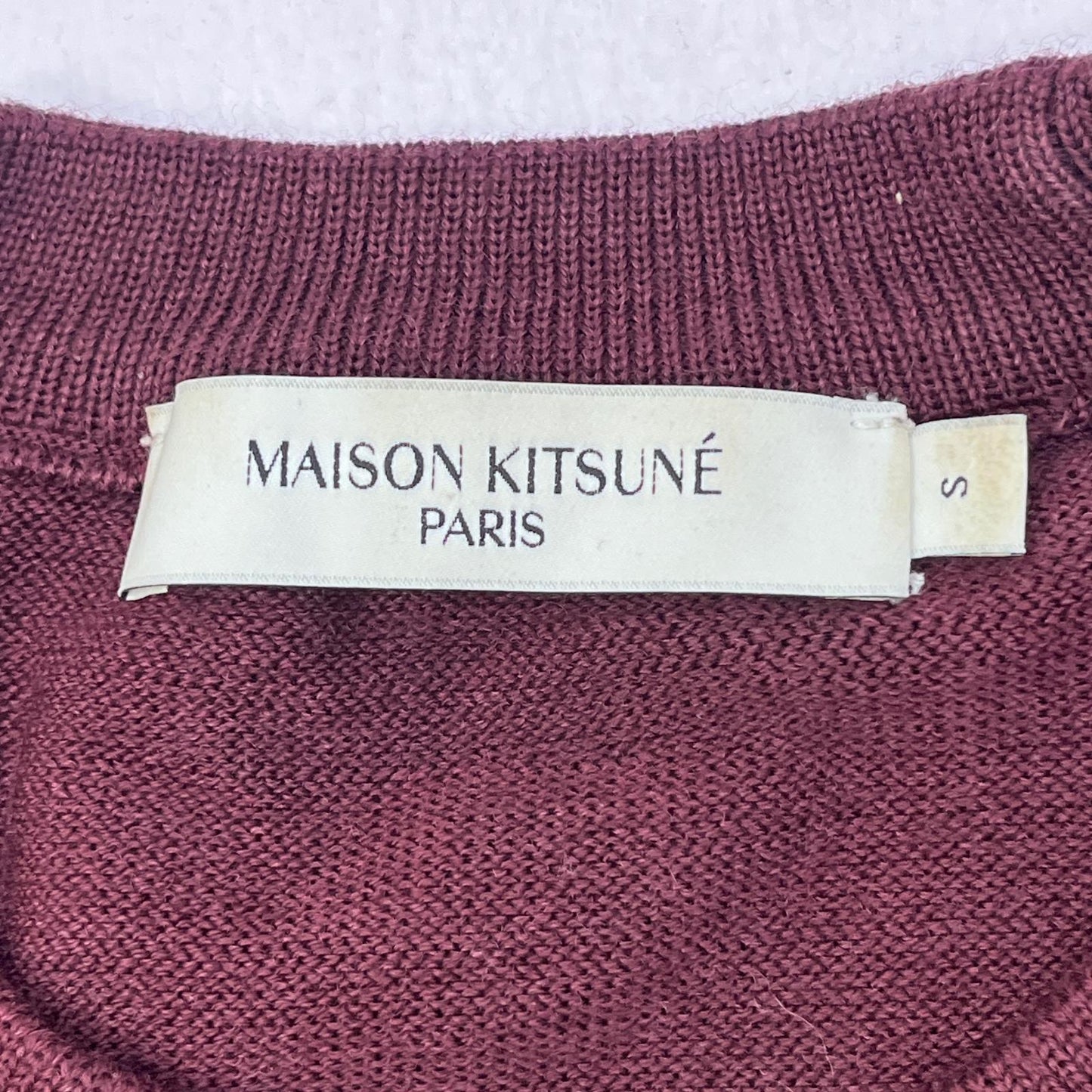 【中古】MAISON KITSUNE | メゾンキツネ FOX HEAD PATCH JUMPER DRESS ワンピース JW01625KT036 ボルドー/バーガンディー サイズ：S【加古川店】