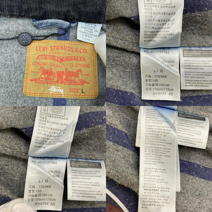 【中古】Levi's | リーバイス ×STUSSY EMBOSSED TRUCKER JACKET デニム A5215-0000 インディゴ サイズ：L【加古川店】