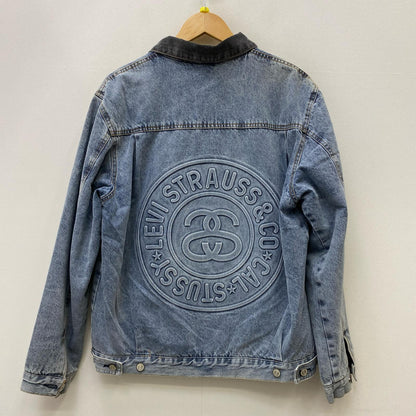 【中古】Levi's | リーバイス ×STUSSY EMBOSSED TRUCKER JACKET デニム A5215-0000 インディゴ サイズ：L【加古川店】