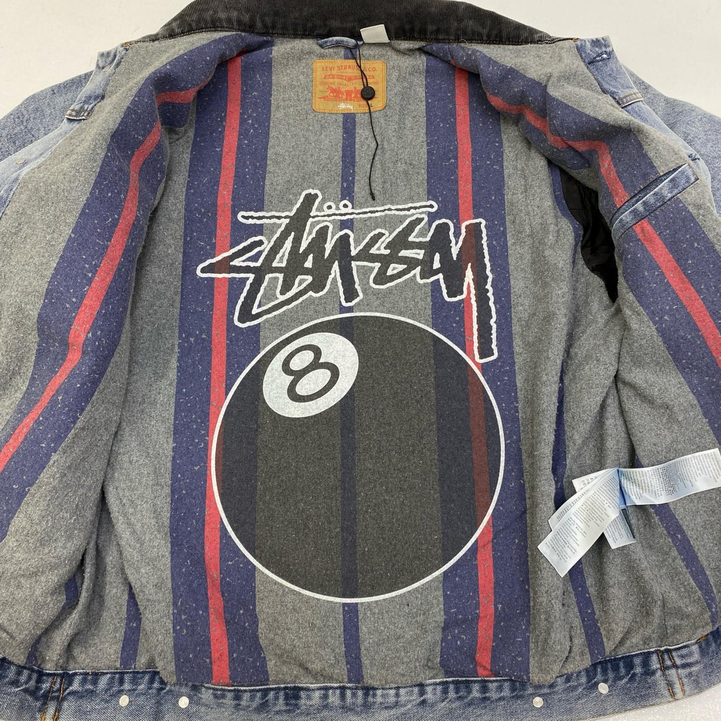 【中古】Levi's | リーバイス ×STUSSY EMBOSSED TRUCKER JACKET デニム A5215-0000 インディゴ サイズ：L【加古川店】