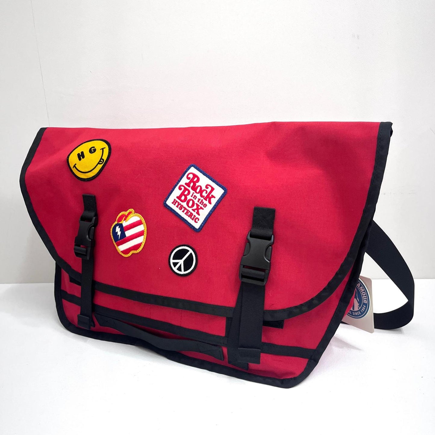 【中古】HYSTERIC GLAMOUR | ヒステリックグラマー ワッペンメッセンジャーバッグ メッセンジャーバッグ 02201QB04950 レッド【加古川店】