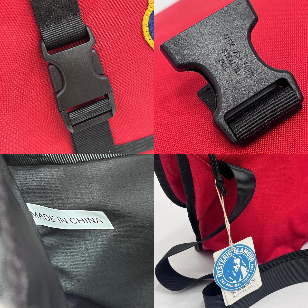 【中古】HYSTERIC GLAMOUR | ヒステリックグラマー ワッペンメッセンジャーバッグ メッセンジャーバッグ 02201QB04950 レッド【加古川店】