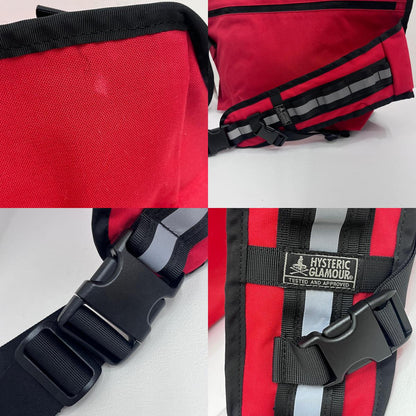 【中古】HYSTERIC GLAMOUR | ヒステリックグラマー ワッペンメッセンジャーバッグ メッセンジャーバッグ 02201QB04950 レッド【加古川店】