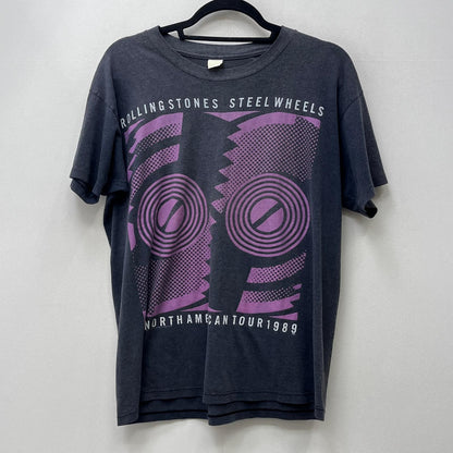 【中古】 ROLLING STONES steeles wheels T 半袖Ｔシャツ ブラック サイズ：L【加古川店】