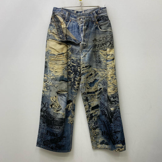 【中古】ACNE STUDIOS | アクネストゥディオズ SUPER BAGGY FIT JEANS:転写ﾌﾟﾘﾝﾄ 国内正規品 デニムパンツ FN-MN-TROU001097 インディゴ【加古川店】