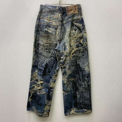 【中古】ACNE STUDIOS | アクネストゥディオズ SUPER BAGGY FIT JEANS:転写ﾌﾟﾘﾝﾄ 国内正規品 デニムパンツ FN-MN-TROU001097 インディゴ【加古川店】