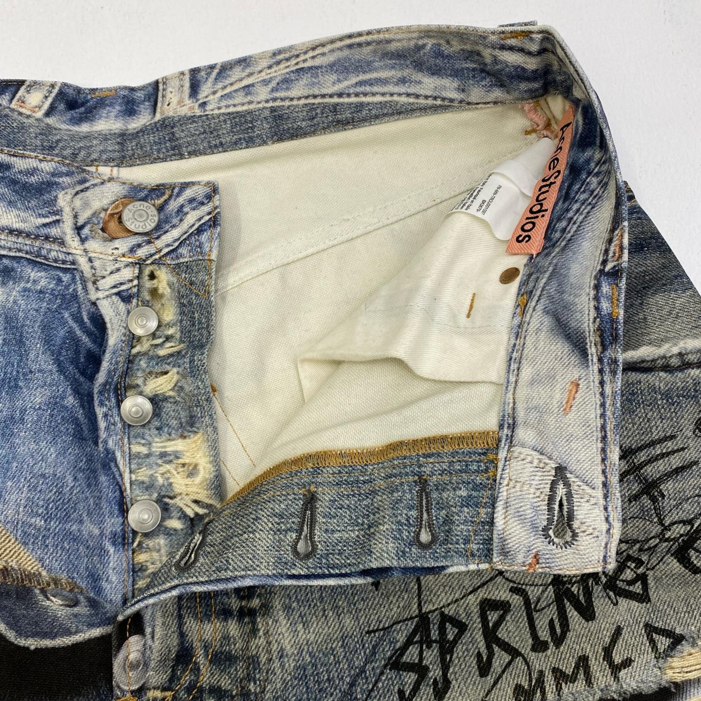 【中古】ACNE STUDIOS | アクネストゥディオズ SUPER BAGGY FIT JEANS:転写ﾌﾟﾘﾝﾄ 国内正規品 デニムパンツ FN-MN-TROU001097 インディゴ【加古川店】