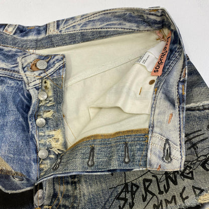 【中古】ACNE STUDIOS | アクネストゥディオズ SUPER BAGGY FIT JEANS:転写ﾌﾟﾘﾝﾄ 国内正規品 デニムパンツ FN-MN-TROU001097 インディゴ【加古川店】