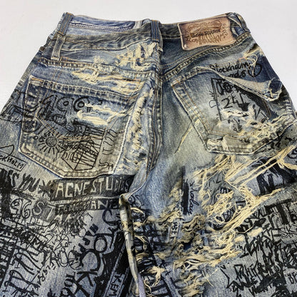 【中古】ACNE STUDIOS | アクネストゥディオズ SUPER BAGGY FIT JEANS:転写ﾌﾟﾘﾝﾄ 国内正規品 デニムパンツ FN-MN-TROU001097 インディゴ【加古川店】