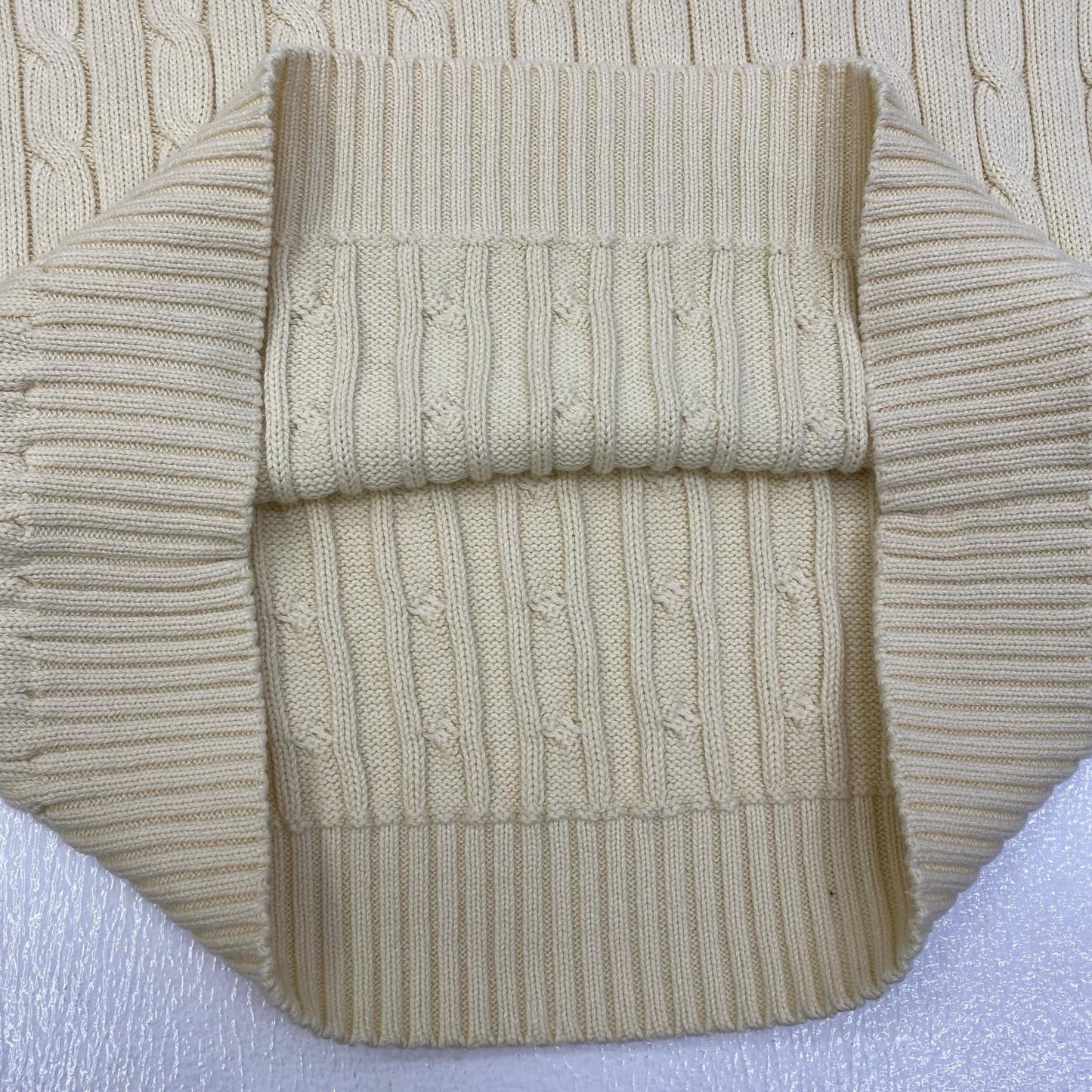 【中古】POLO RALPH LAUREN | ポロ・ラルフローレン CABLE KNIT SWEATER ニット アイボリー サイズ：XL【加古川店】
