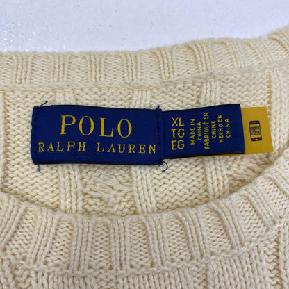 【中古】POLO RALPH LAUREN | ポロ・ラルフローレン CABLE KNIT SWEATER ニット アイボリー サイズ：XL【加古川店】
