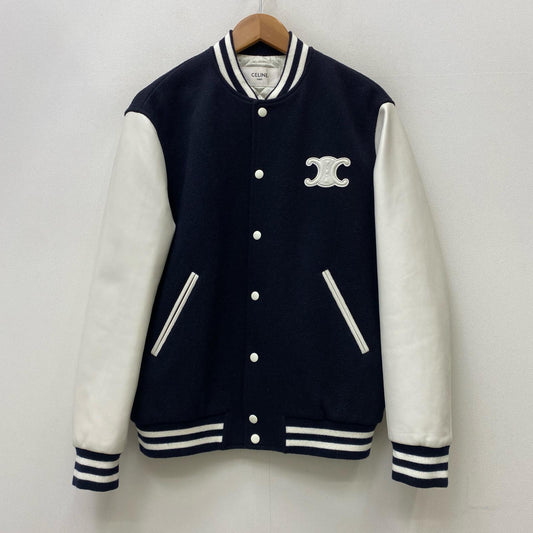 【中古】CELINE | セリーヌ Teddy Varsity Jacket In Textured Wool 国内正規品 スタジャン 2V29V29V896C.07MR ブラック サイズ：36【加古川店】