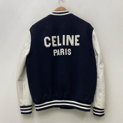 【中古】CELINE | セリーヌ Teddy Varsity Jacket In Textured Wool 国内正規品 スタジャン 2V29V29V896C.07MR ブラック サイズ：36【加古川店】