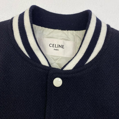 【中古】CELINE | セリーヌ Teddy Varsity Jacket In Textured Wool 国内正規品 スタジャン 2V29V29V896C.07MR ブラック サイズ：36【加古川店】