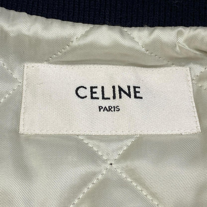 【中古】CELINE | セリーヌ Teddy Varsity Jacket In Textured Wool 国内正規品 スタジャン 2V29V29V896C.07MR ブラック サイズ：36【加古川店】