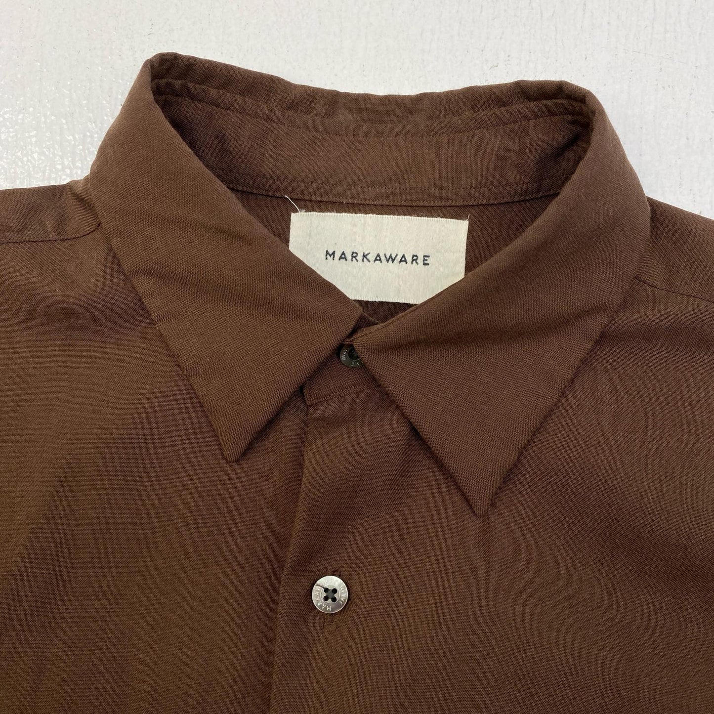 【中古】markaware | マーカウェア COMFORT FIT SHIRT 長袖シャツ A24A-14SH01C ブラウン サイズ：1【加古川店】