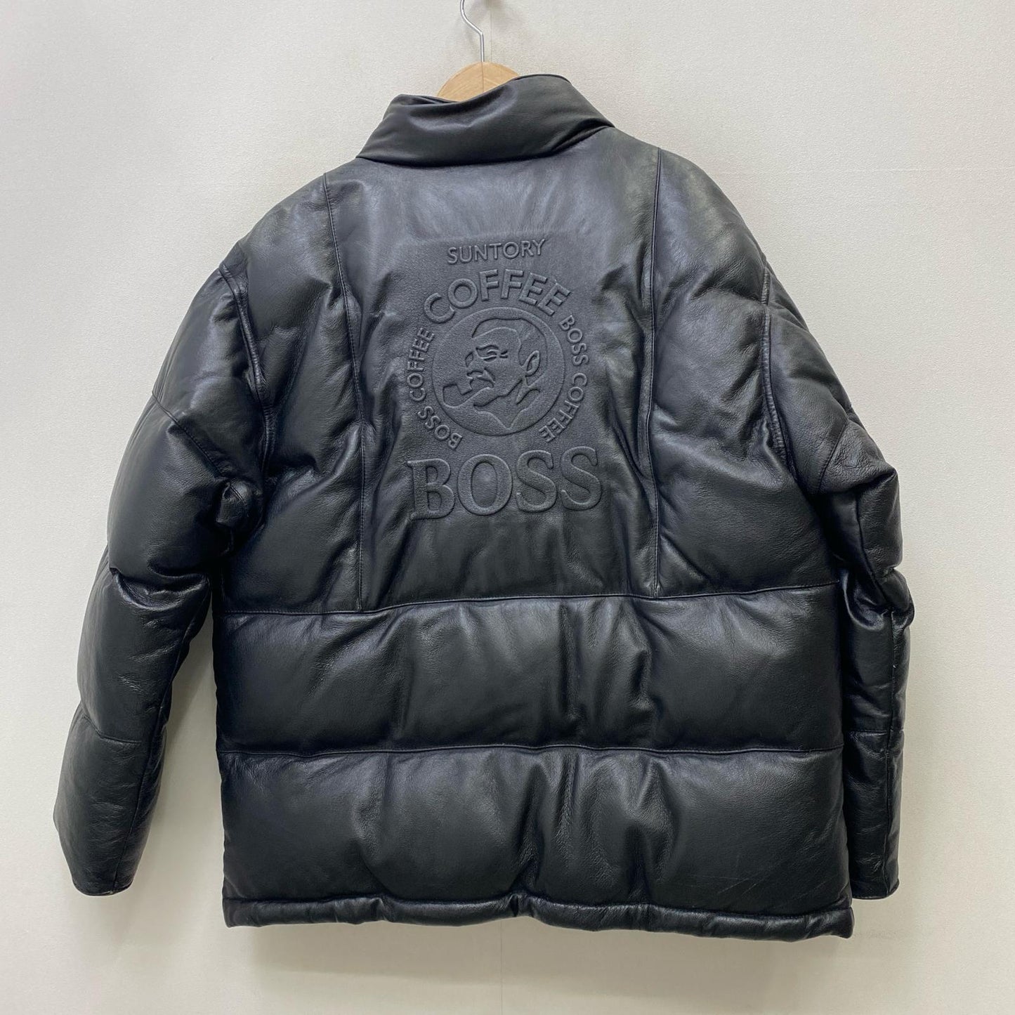 【中古】 BOSS COFFEE:LEATHER DOWN JACKET ダウンジャケット ブラック サイズ：M【加古川店】