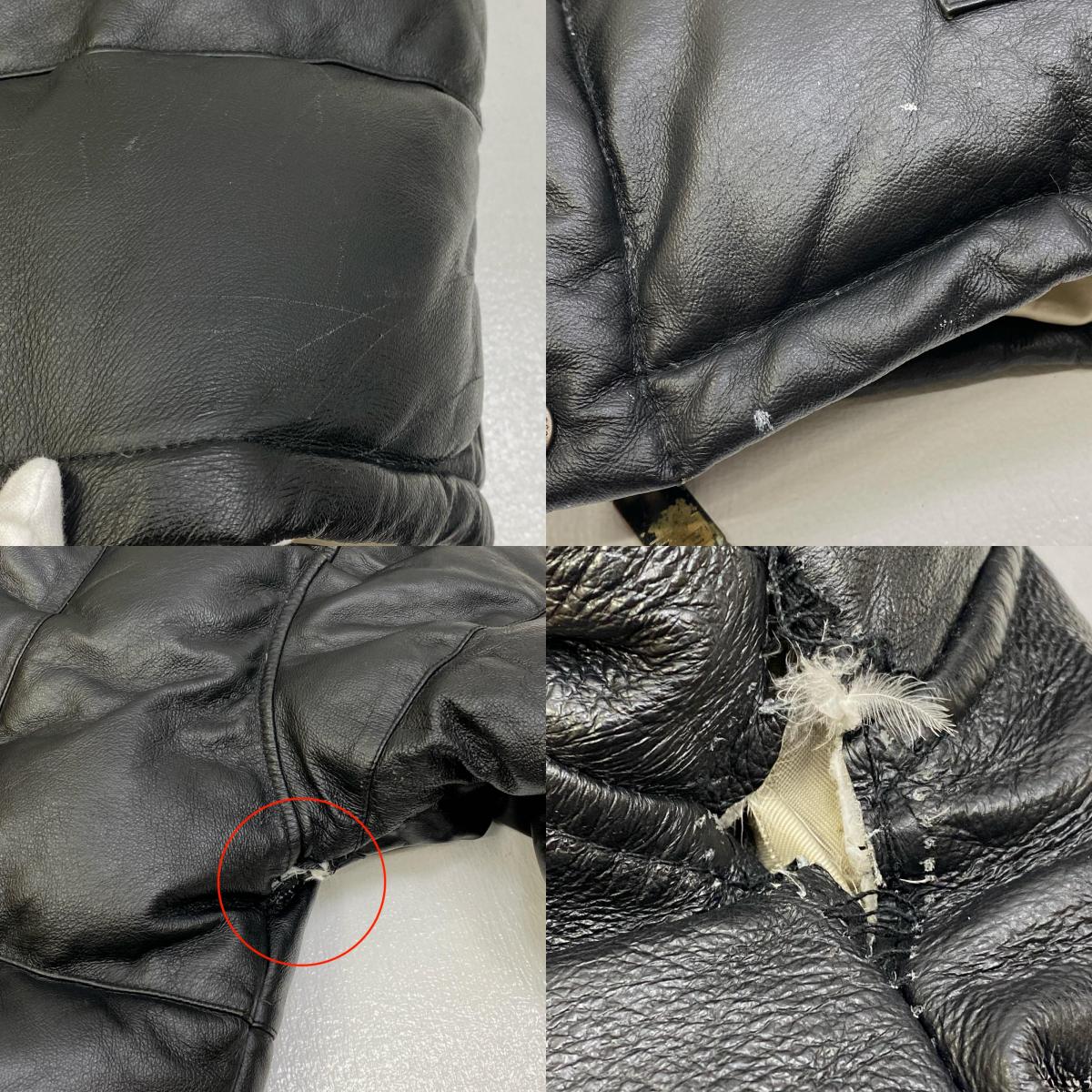 【中古】 BOSS COFFEE:LEATHER DOWN JACKET ダウンジャケット ブラック サイズ：M【加古川店】