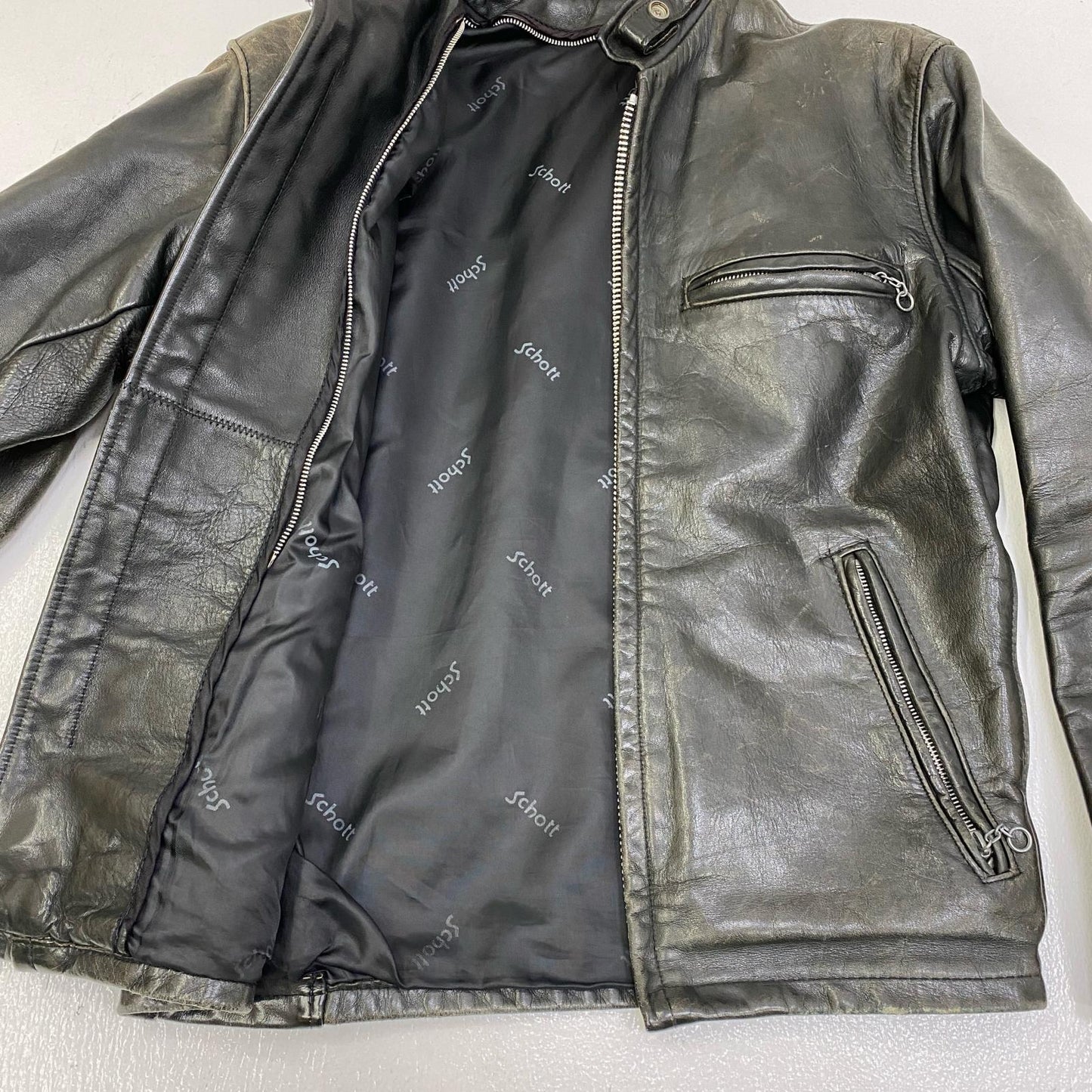 【中古】schott | ショット SINGLE RIDERS JKT レザー 141 ブラック サイズ：36【加古川店】