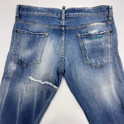 【中古】DSQUARED2 | ディースクエアード ペンキ ハードダメージ加工 デニムパンツ S74LA0772 インディゴ サイズ：50【加古川店】