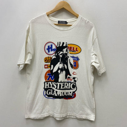 【中古】HYSTERIC GLAMOUR | ヒステリックグラマー CAR LOGO CAMERA GIRL 半袖Ｔシャツ 02221CT04 ホワイト サイズ：L【加古川店】