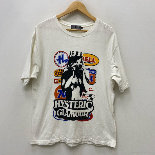 【中古】HYSTERIC GLAMOUR | ヒステリックグラマー CAR LOGO CAMERA GIRL 半袖Ｔシャツ 02221CT04 ホワイト サイズ：L【加古川店】