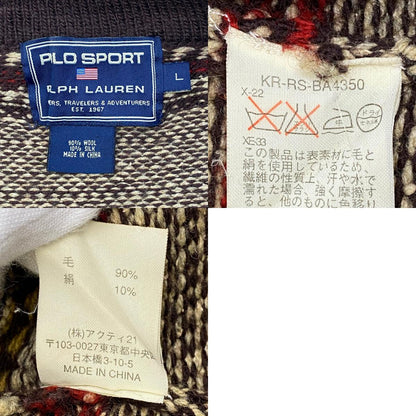 【中古】POLO SPORT RALPH LAUREN | ポロスポーツラルフローレン ｼﾙｸ混総柄ジップアップニット ニット サイズ：L【加古川店】