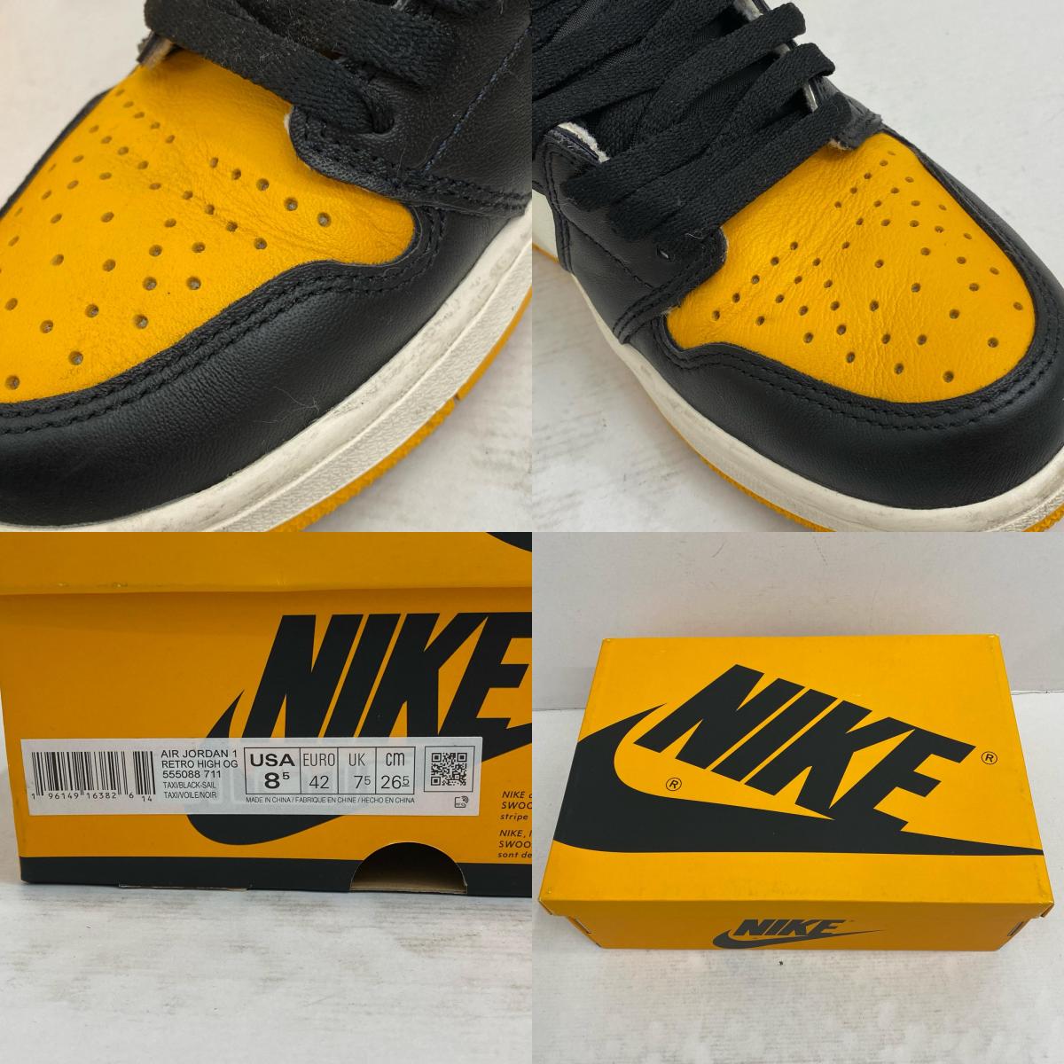 【中古】NIKE | ナイキ Air Jordan 1 Retro High OG 'Taxi' スニーカー 555088-711 イエロー 26.5cm【加古川店】
