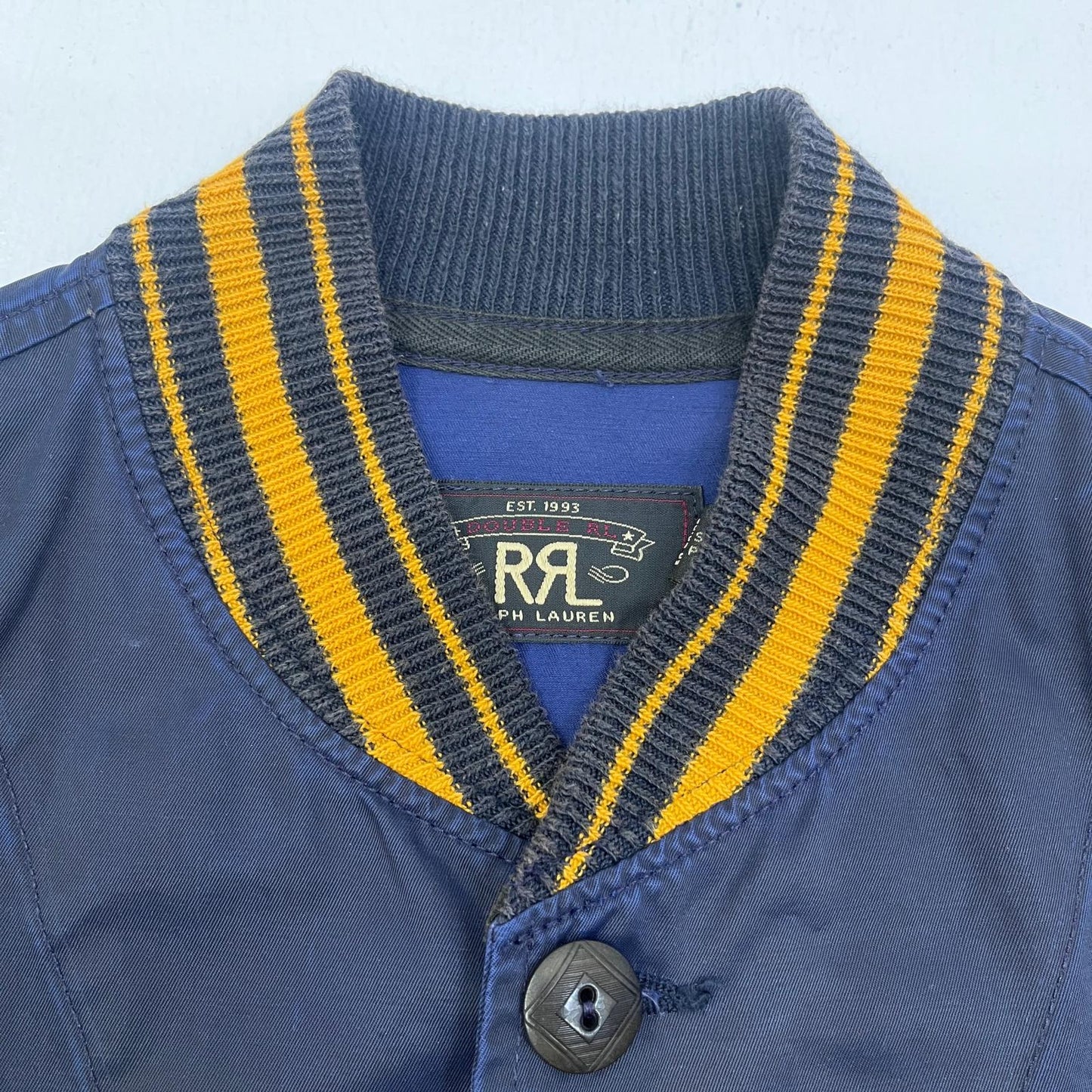 【中古】RRL(RALPH LAUREN) | ダブルアールエルラルフローレン varsity jacket ブルゾン 0200011466 ダークネイビー サイズ：S【加古川店】
