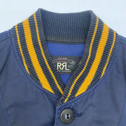 【中古】RRL(RALPH LAUREN) | ダブルアールエルラルフローレン varsity jacket ブルゾン 0200011466 ダークネイビー サイズ：S【加古川店】
